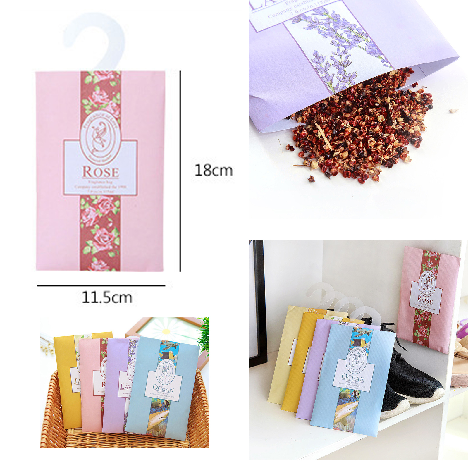 🔥Sale ลดราคา🔥 ซองเครื่องหอมแขวนตู้เสื้อผ้า ถุงหอม ถุงเครื่องหอม มีให้เลือกหลายกลิ่น หอมยาวนาน