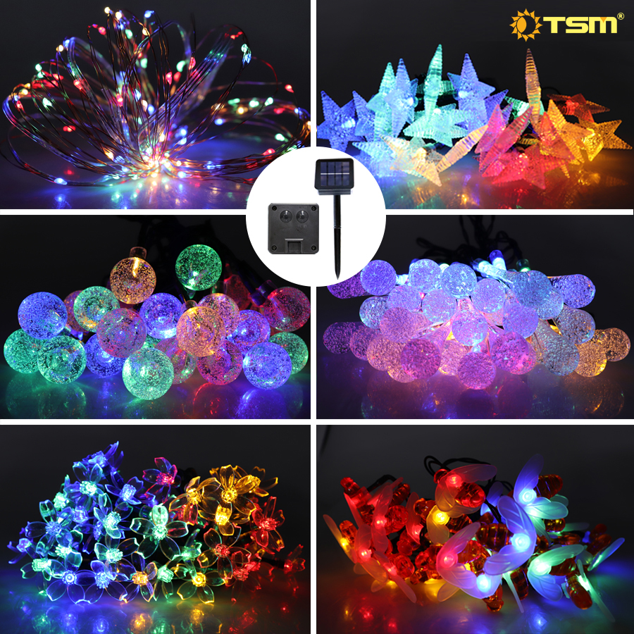 ไฟประดับ ไฟตกแต่ง โซล่าเซลล์ 30LED 8โหมด ยาว 6.5-10 เมตร กันน้ำ ไฟแต่งสวน ใช้พลังงานแสงอาทิตย์