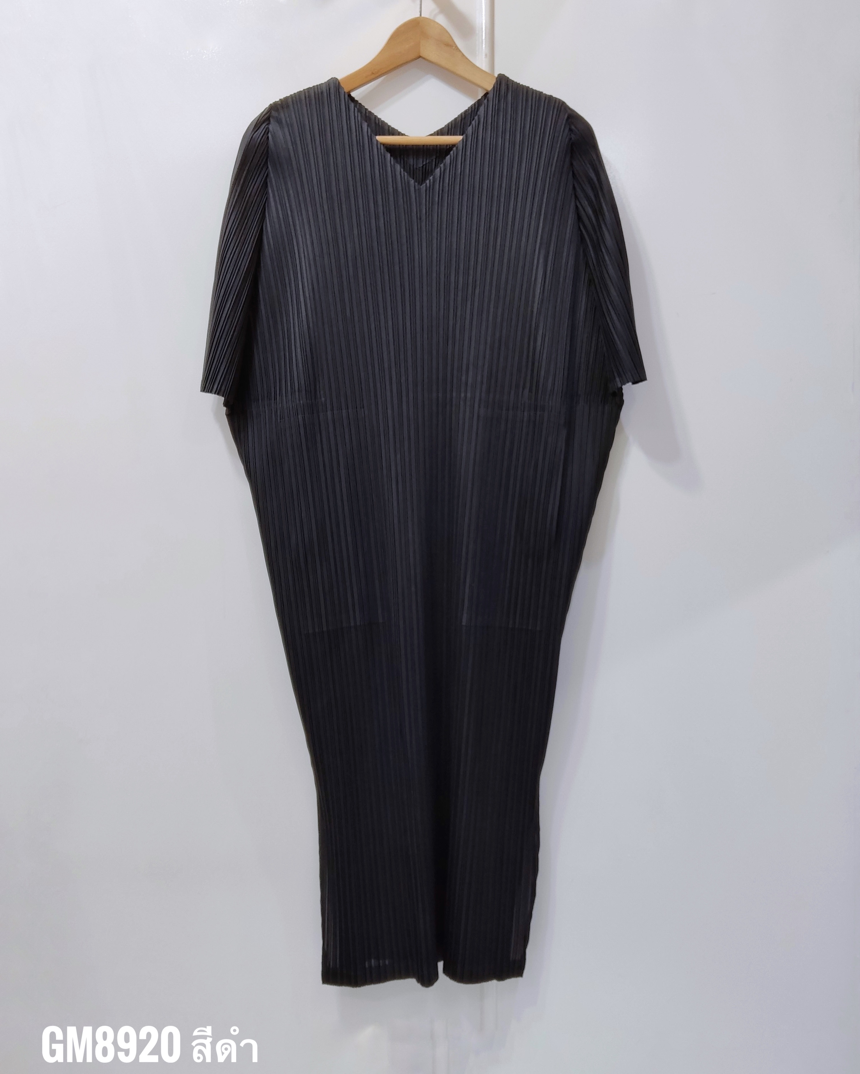 อกถึง 44 นิ้ว 2MUAY รุ่น GM8920 เดรสอัดพลีท V NECK HALF SLEEVE PLEATED DRESS REE SIZE