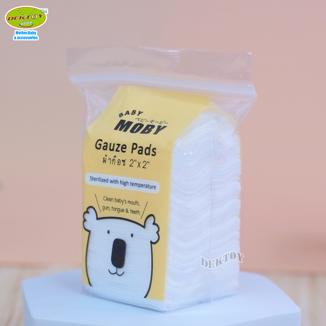 Baby moby โมบี้ ผ้าก๊อซเช็ดลิ้นทารก แบบถุง ขนาด 2นิ้ว 50 แผ่น