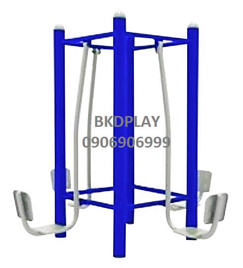 อุปกรณ์บริหารขา-เข่า (แบบนั่งขาดัน 4 ที่) เครื่องออกกำลังกายกลางแจ้ง ผลิตในไทย สั่งทำตามสีที่ต้องการได้