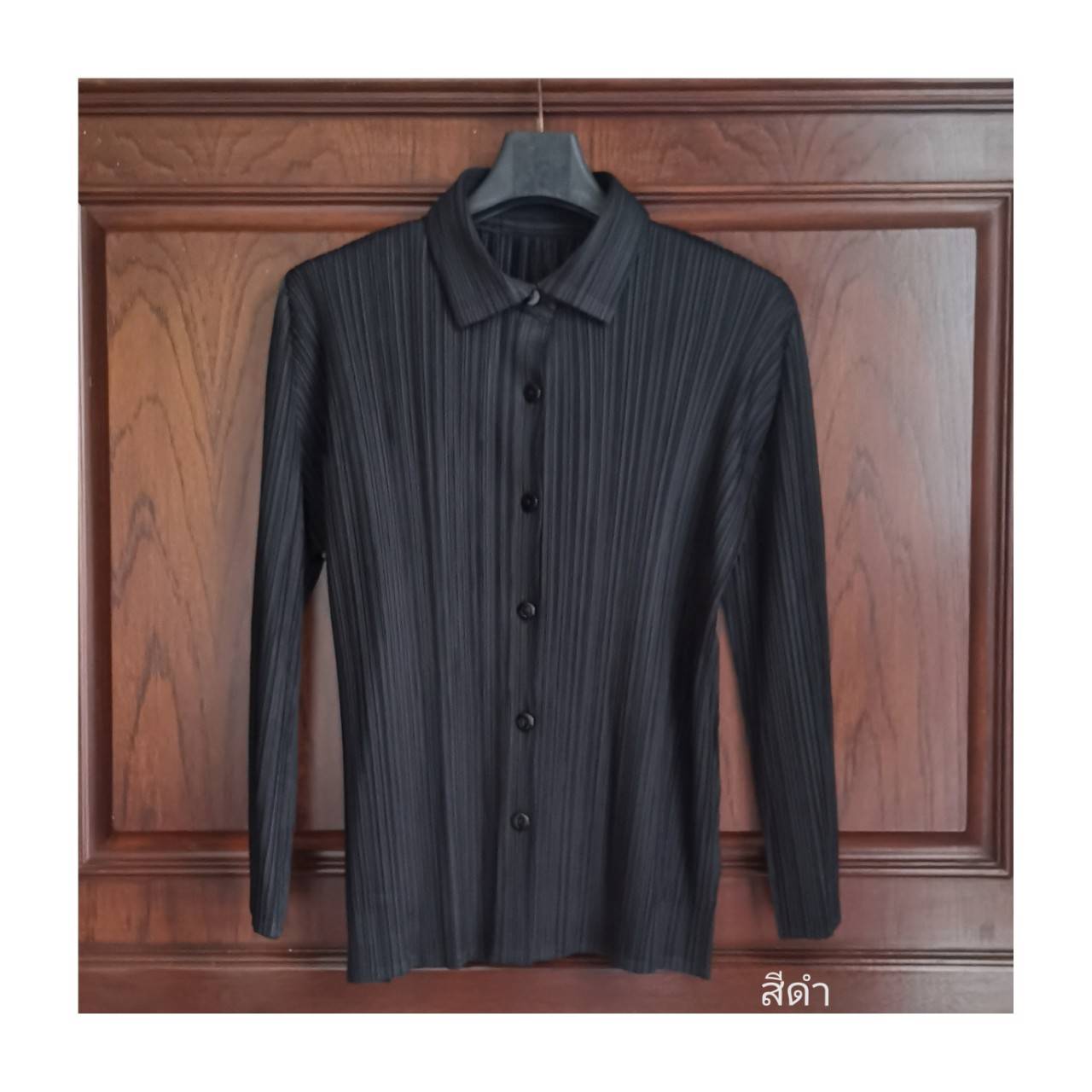 2MUAY รุ่น GJO7807 COLLAR PLEATED TOP เสื้ออัดพลีทงานคุณภาพ 2สี FREE SIZE