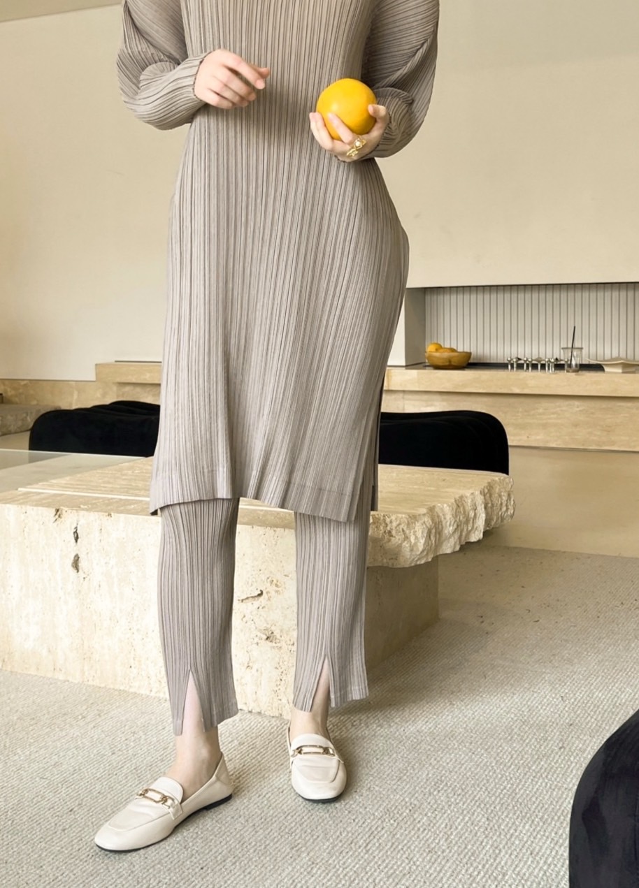 ปรับราคาลง20%!! ยาว 35 นิ้ว! 2MUAY รุ่น GJO1170 กางเกงพลีทคุณภาพ SLIM FIT SPILT LEG PLEATED PANTS 9 สี FREE SIZE