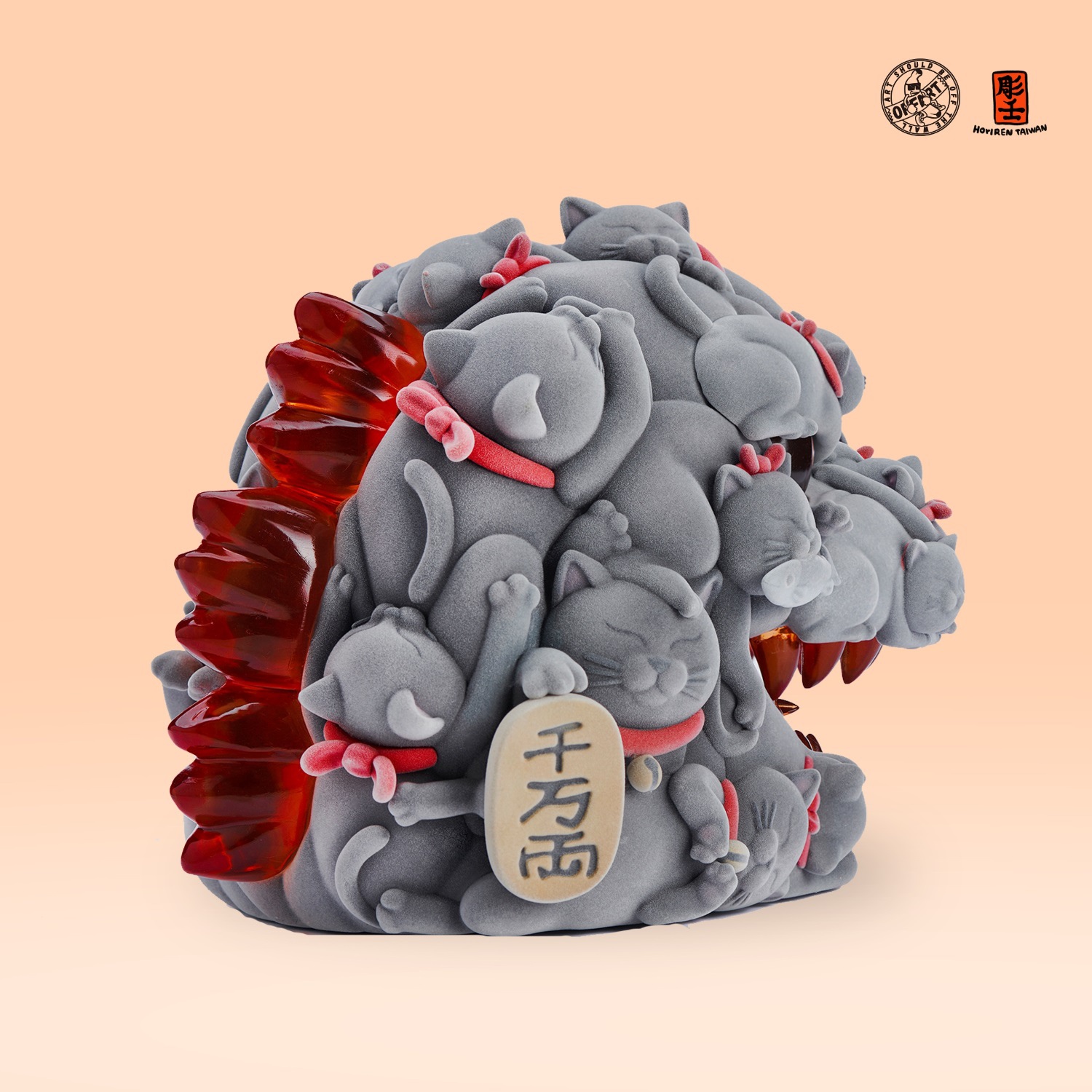 [สั่งจอง] OFFART x Horiren Red Flame Hundred Cats Resin Bust Original Flocked Ver.