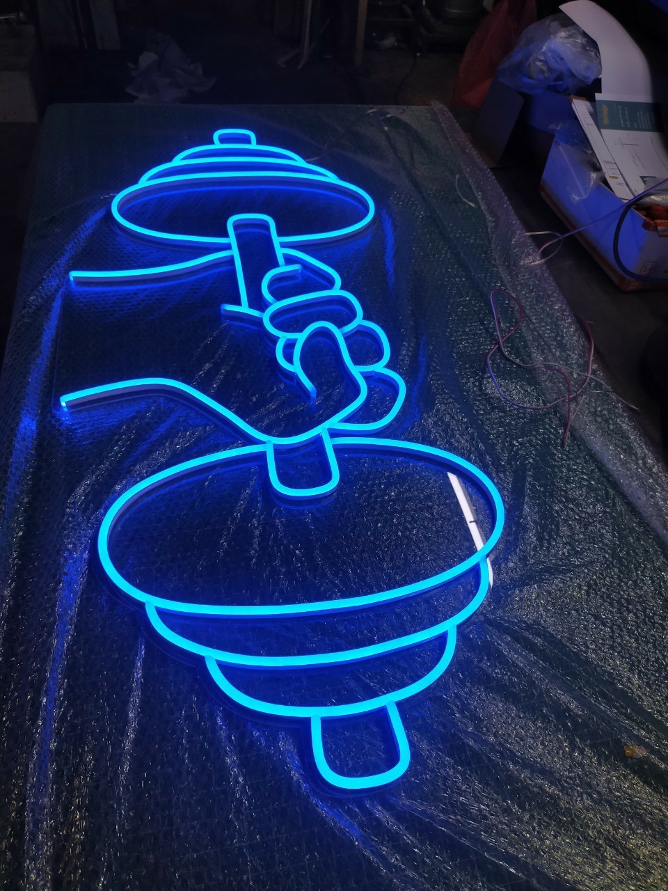 ป้ายไฟนีออนFlex แสงสีน้ำเงิน