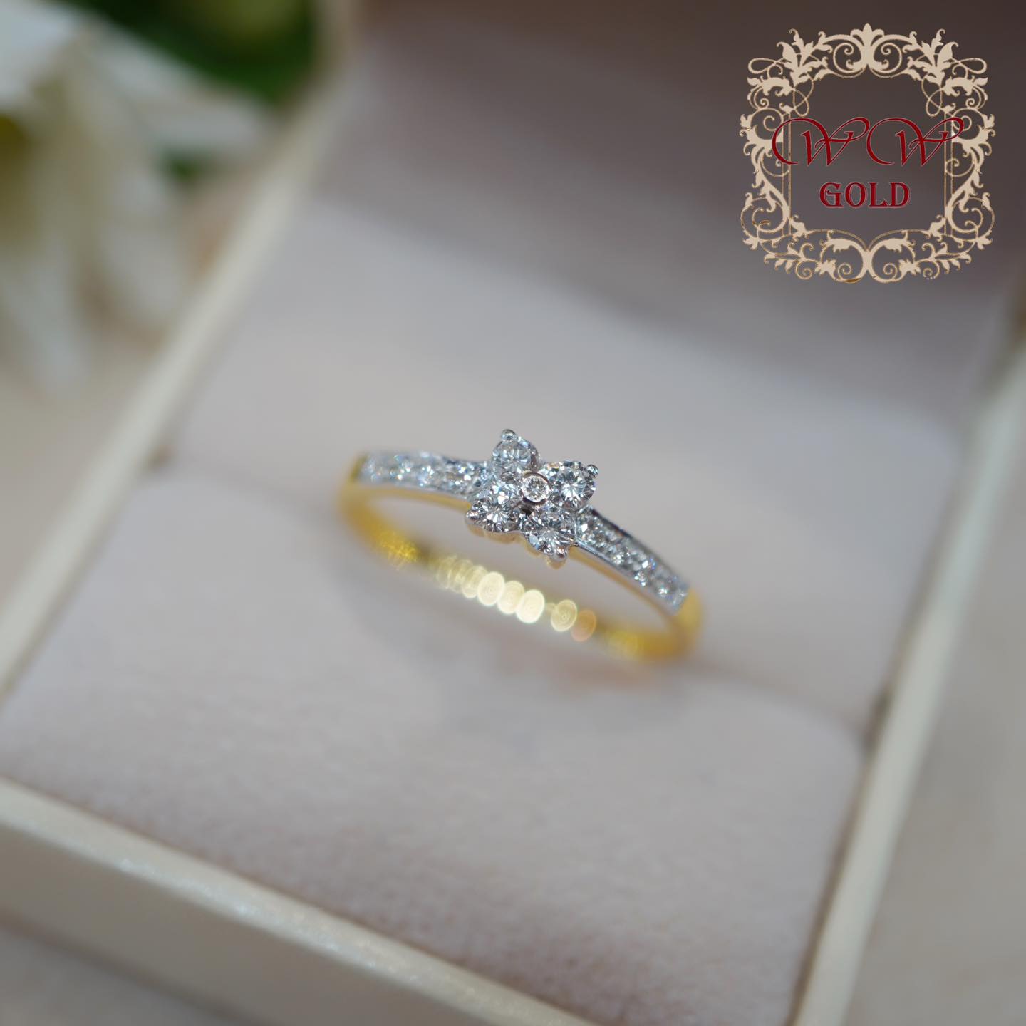 แหวนเพชรประกบ ซากุระ