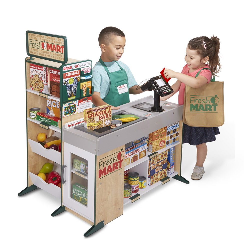 ชุดเคาเตอร์ซุปเปอร์มาร์เก็ต แคชเชียร์ ขายของ ของเล่นบทบาทสมมติ Fresh Mart Grocery Store Melissa&Doug, ของเล่นเสริมพัฒนาการ, ของเล่น
