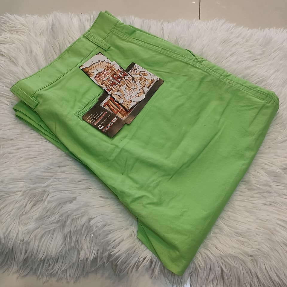 ลดล้างสต๊อก !!! กางเกงกอล์ฟขายาว ZARA สำหรับผู้ชาย มือหนึ่ง ป้ายยังอยู่ ไชส์ 34 มี สีเขียว ผ้า COTTON 100% เก็บจากห้าง ลดล้างสต๊อค ราคาช๊อคแน่นอน!!!
