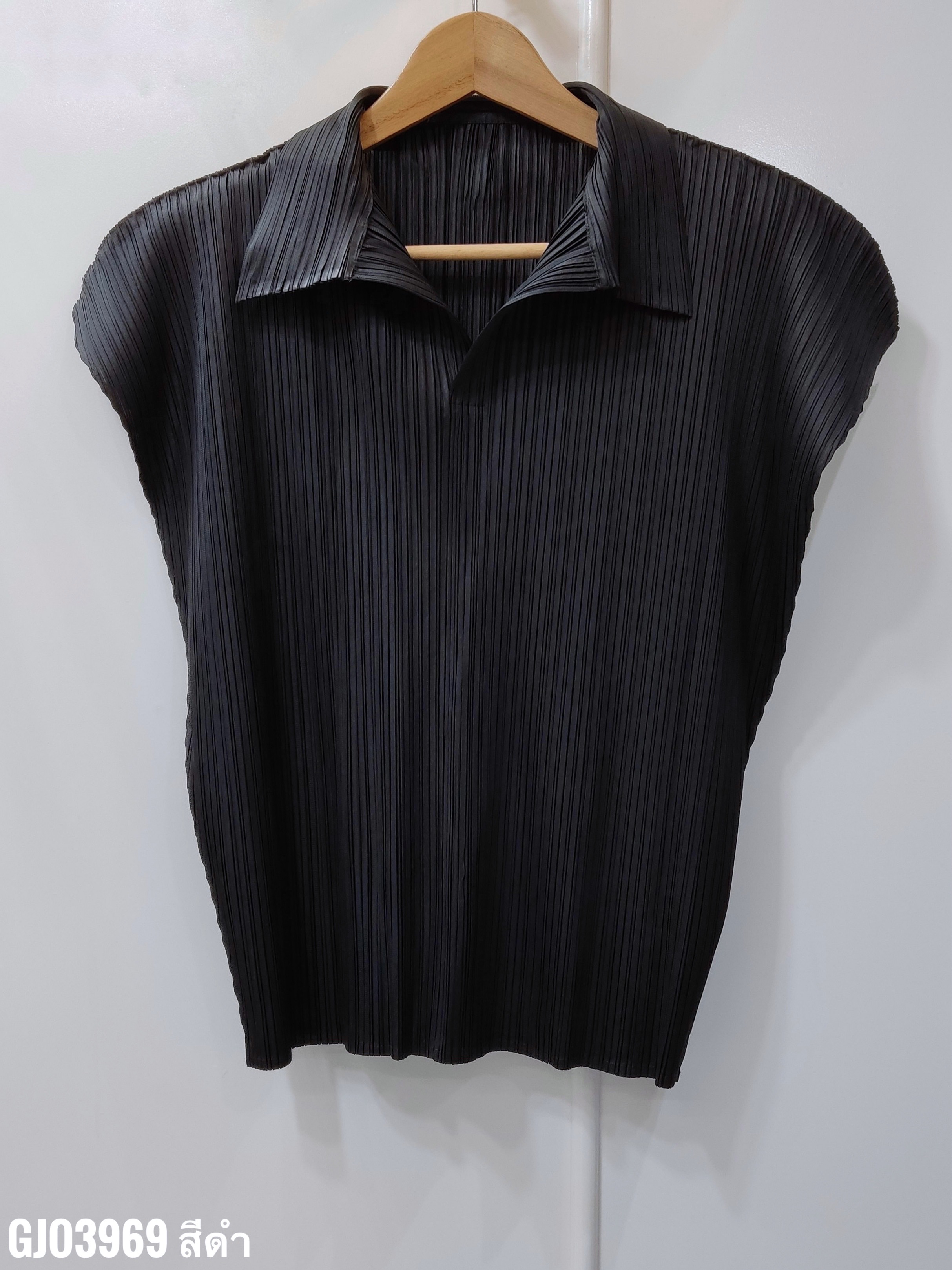 2MUAY รุ่น GJO3969 เสื้ออัดพลีทคุณภาพ BAT SLEEVE COLLAR PLEATED TOP 8 สี FREE SIZE