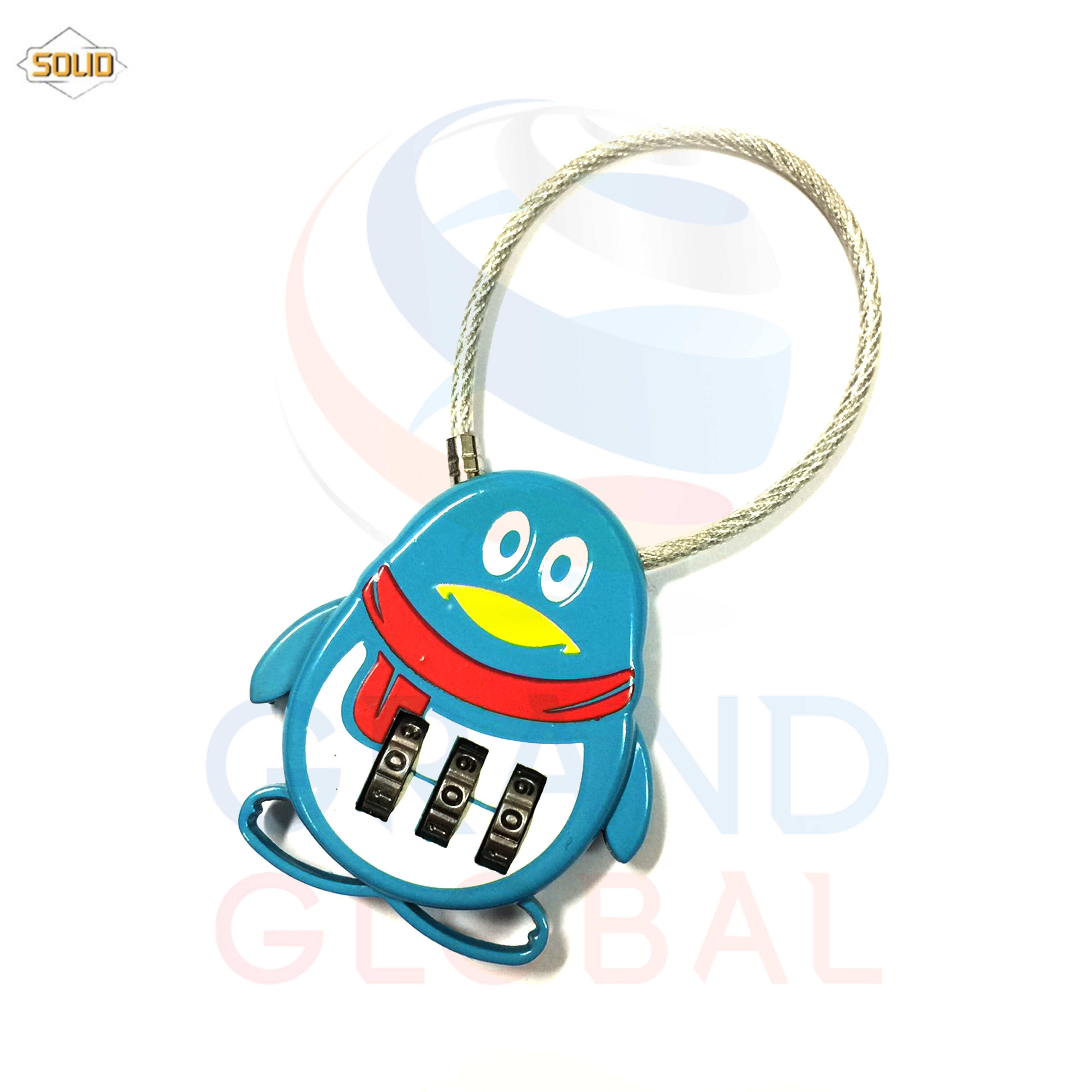 SOLID กุญแจ 3 รหัส ล็อค กระเป๋าเดินทาง แฟนซี รูปเพนกวิน