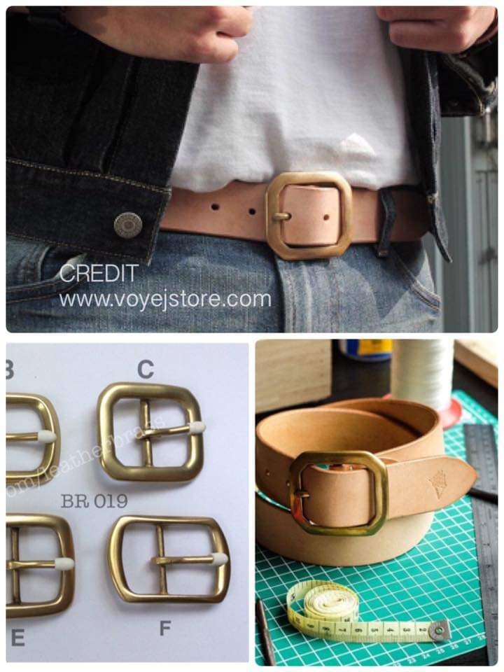 BR019-AA หัวเข็มขัดทองเหลืองแท้ ขนาด 38 มิล ชนิดลวด อะไหล่ทองเหลือง leatherbrass ** ราคาต่อชิิ้น**