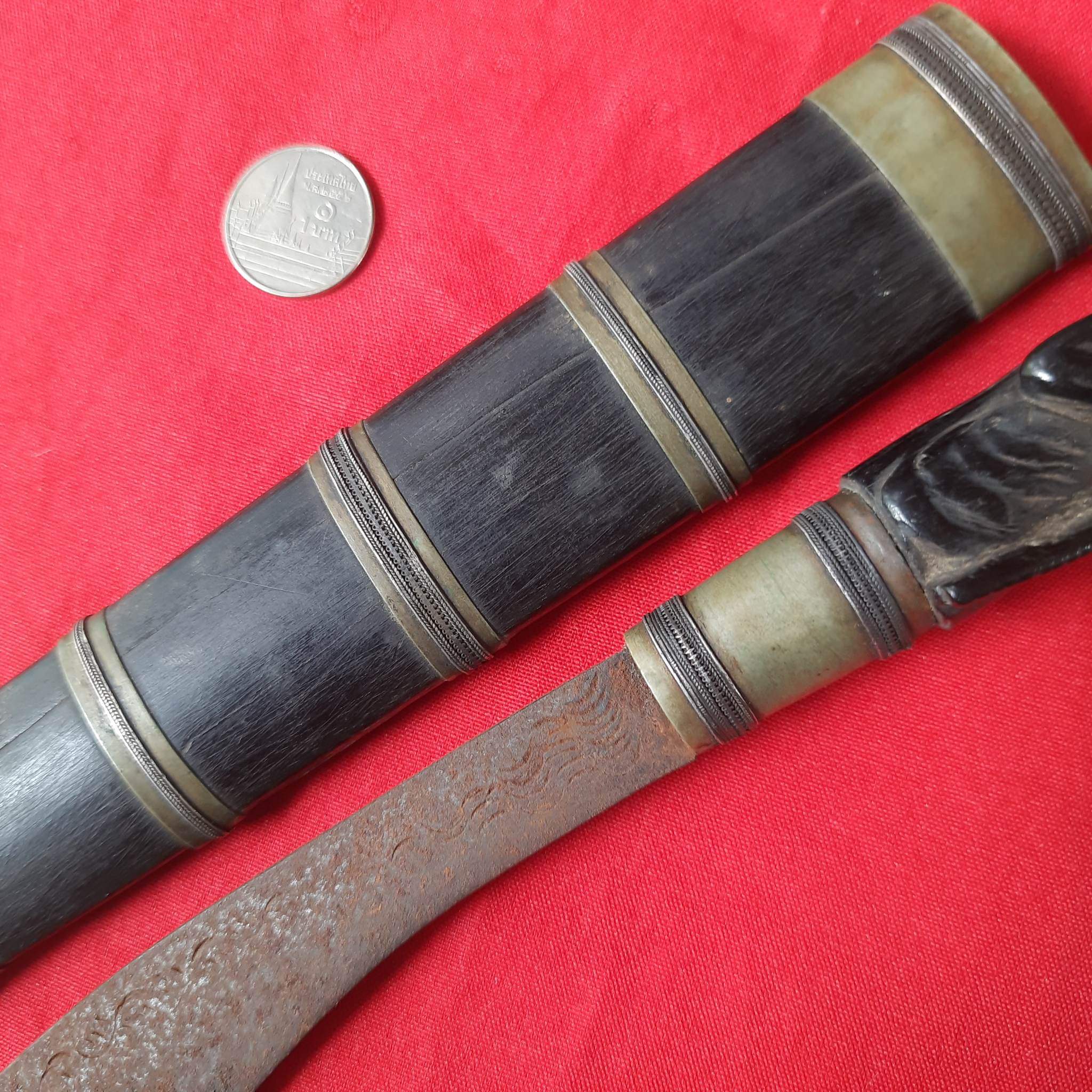 โปรไฟลุก🔥 โปรไฟลุก🔥 มีดหมอ ด้ามไม้ พญางิ้วดำ แกะสลัก พ่อแก่