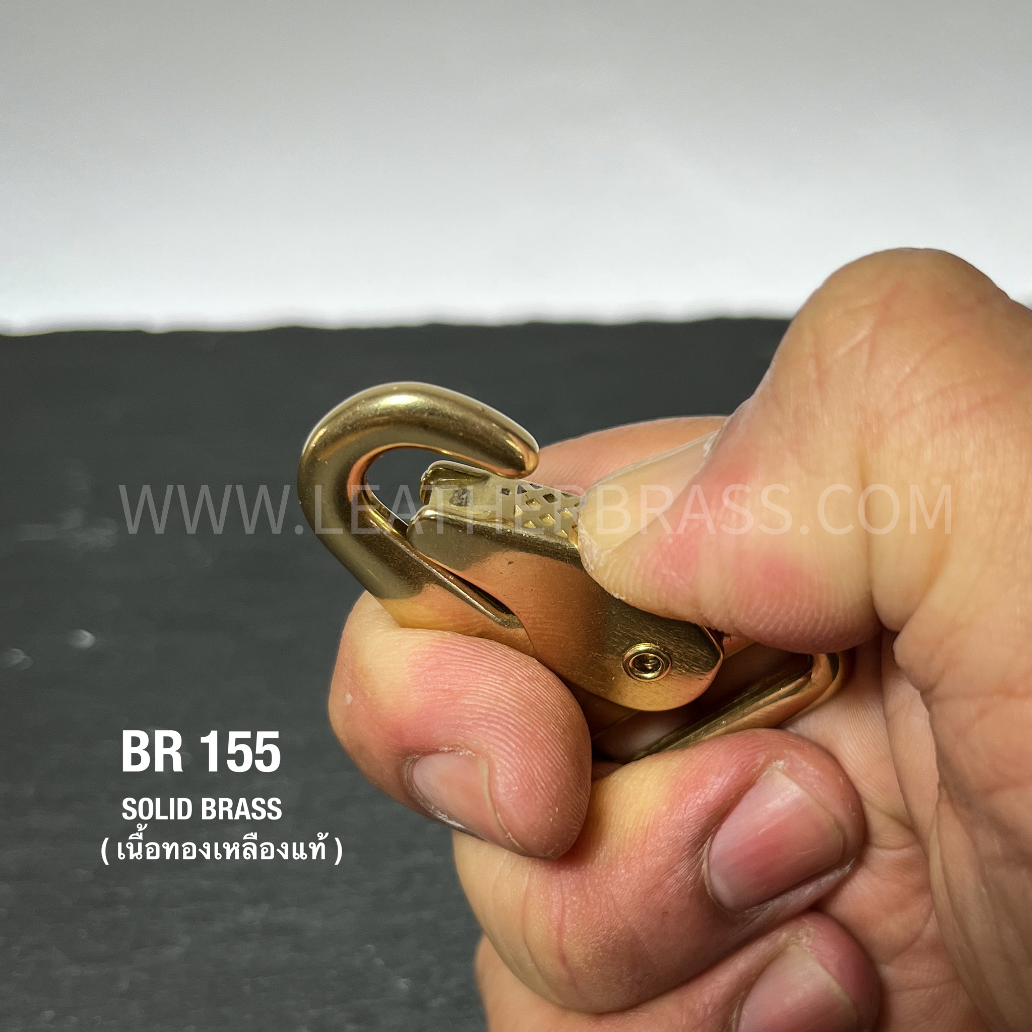 BR155 ตะขอกระเป๋าสะพาย ตะขอเดินป่าญี่ปุ่น อะไหล่ทองเหลืองแท้ อุปกรณ์งานหนัง leatherbrass**ราคาต่อชิ้น**