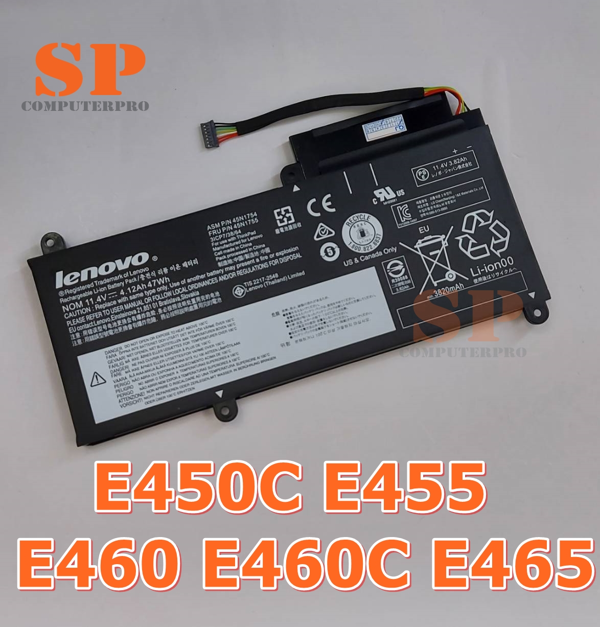 LENOVO BATTERY แบตเตอรี่ของแท้ LENOVO E450C E455 E460 E460C E465 Model:45N1755 45N1756 45N1757 45N1752