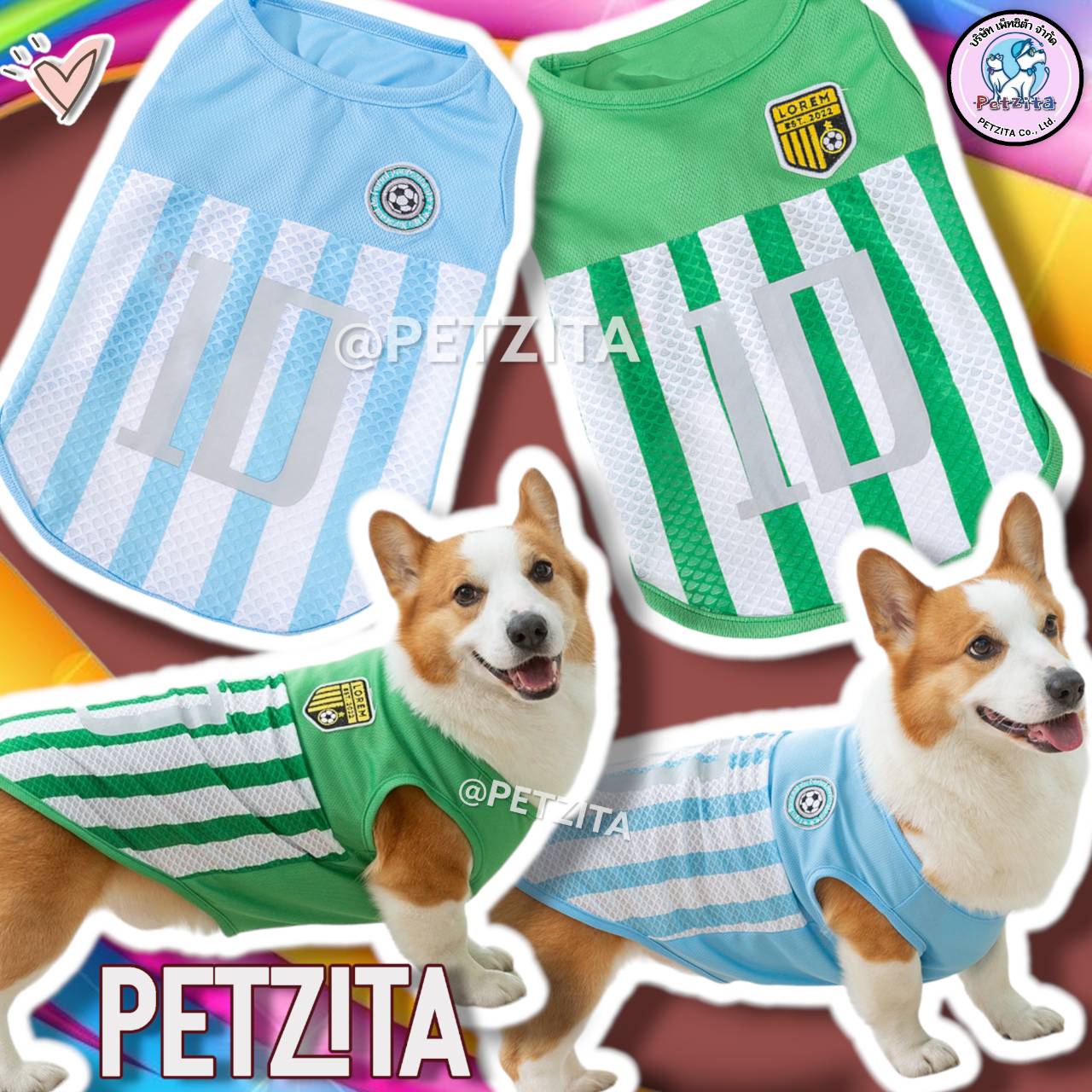 🇹🇭พร้อมส่ง🇹🇭 🎽⚡ เสื้อแขนกุดลายสปอร์ต SPORT สุดเท่ห์ - งานป้ายแบรนด์ for สุนัขพันธุ์กลาง หมาอ้วน หมาใหญ่