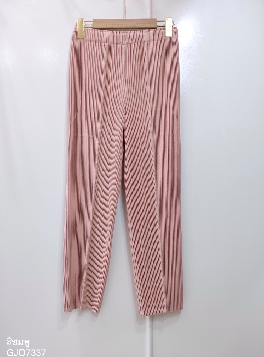 ยาว35นิ้ว! 2MUAY รุ่น GJO7337 กางเกงพลีทคุณภาพ THICK SLIM LEG PLEATED PANTS 10 สี FREE SIZE
