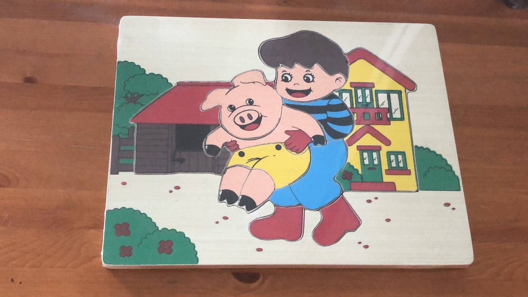 ภาพตัดต่อใหญ่ ลูกหมูเป่าแตร, ของเล่น, ของเล่นเด็ก, จิ๊กซอว์, ตัวต่อ, ของเล่นไม้, ของเล่นเสริมพัฒนาการ, ของเล่นเด็กอนุบาล