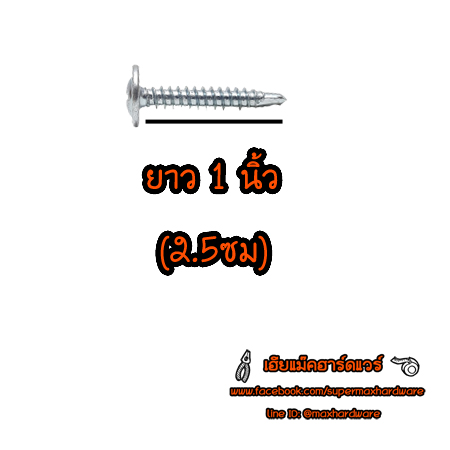 สกรูปลายสว่าน หัวWAFER (หัวจาน) # 8 x1 นิ้ว ยกกล่อง 500ตัว/กล่อง