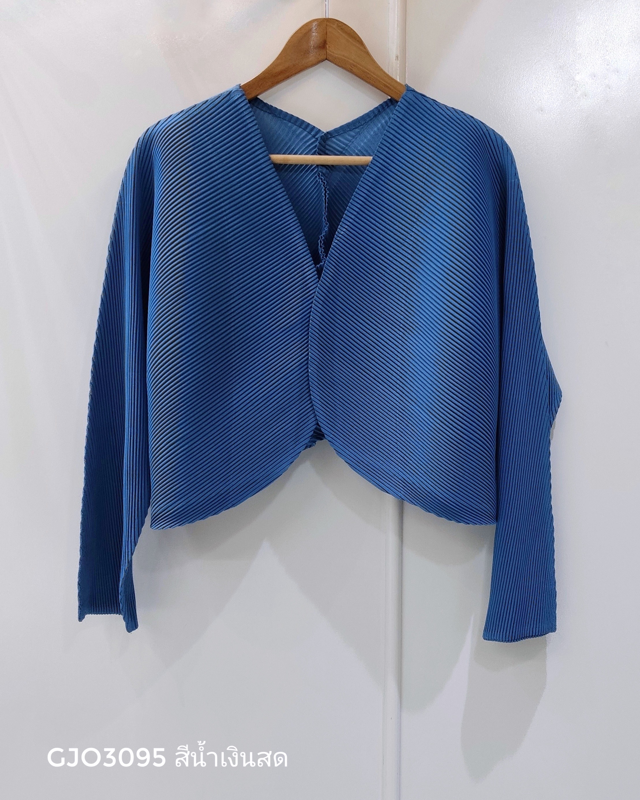 2MUAY รุ่น GJO3095 เสื้อคลุมผู้หญิง เสื้อคลุมพลีทคุณภาพ 6สี FREE SIZE LONG SLEEVE OPEN FRONT THICK PLEAT CARDIGAN