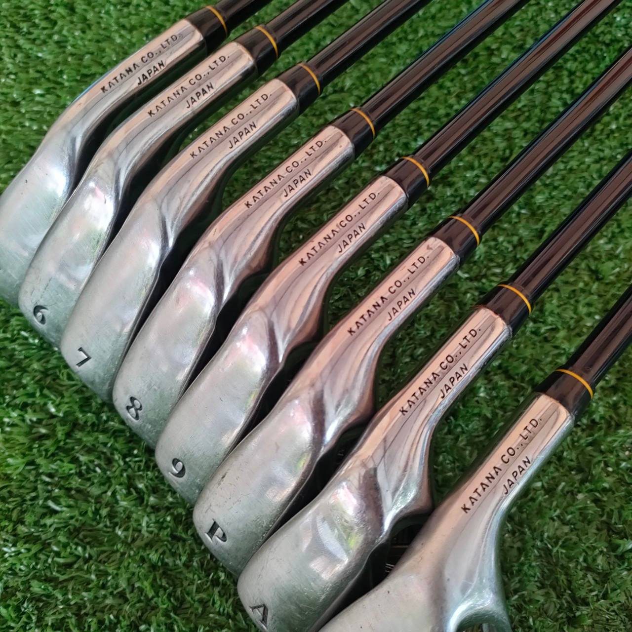 ชุดเหล็ก KATANA SWORD V-MODEL ก้านเบา หน้าเด้ง ตีไกล เหล็ก 5-9 P A S ครบ ไม้กอล์ฟมือสอง ของแท้ BY NakaraLuxurious