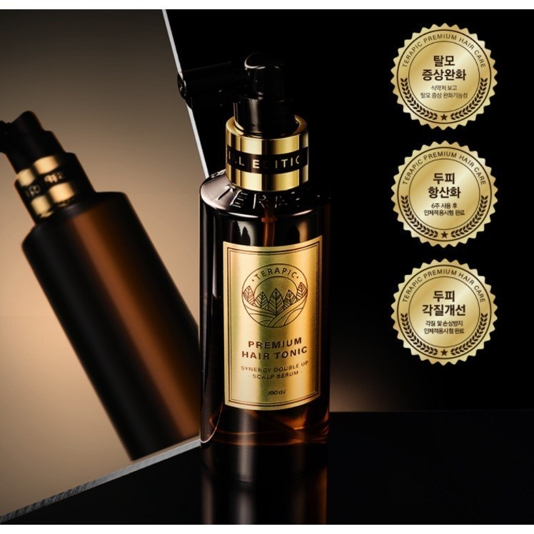 Terapic Premium Hair Tonic Synergy Double Up Scalp Serum 160ml กล่องทอง บำรุงผม