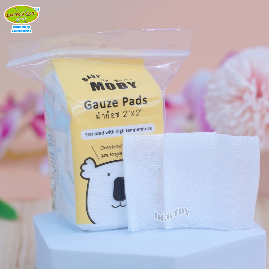Baby moby โมบี้ ผ้าก๊อซเช็ดลิ้นทารก แบบถุง ขนาด 2นิ้ว 50 แผ่น