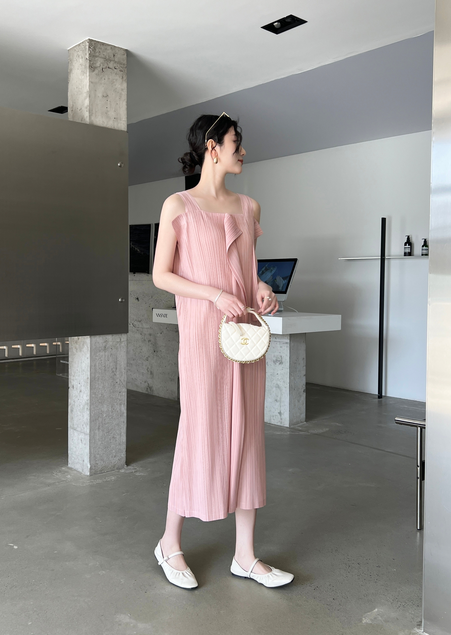 ปรับราคาลง20%!! 2MUAY รุ่น GJO1878 เดรสพลีทคุณภาพ SQUARE NECK PLEATED DRESS 2สี FREE SIZE