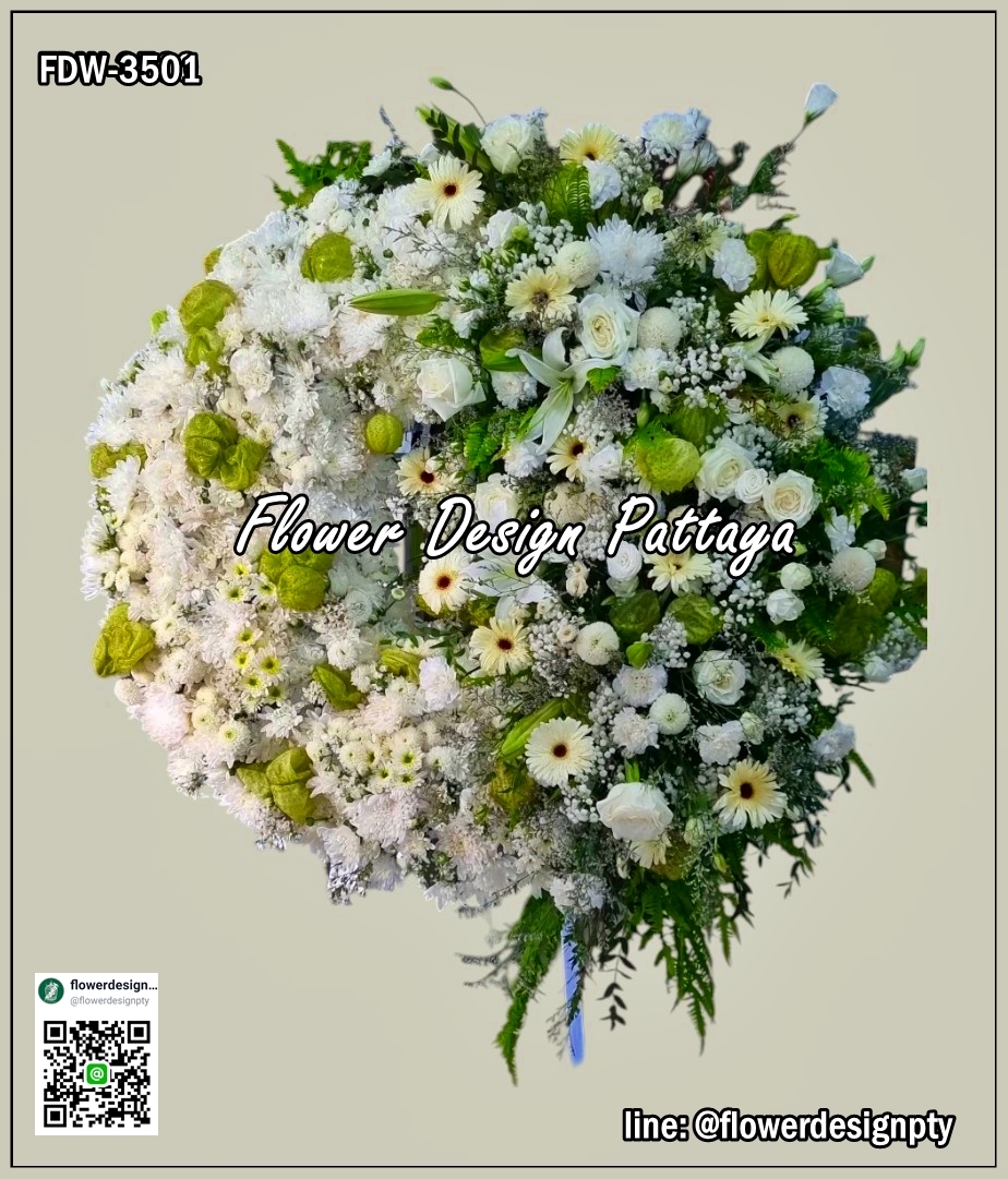 FDW-3501 พวงหรีดดอกไม้สด