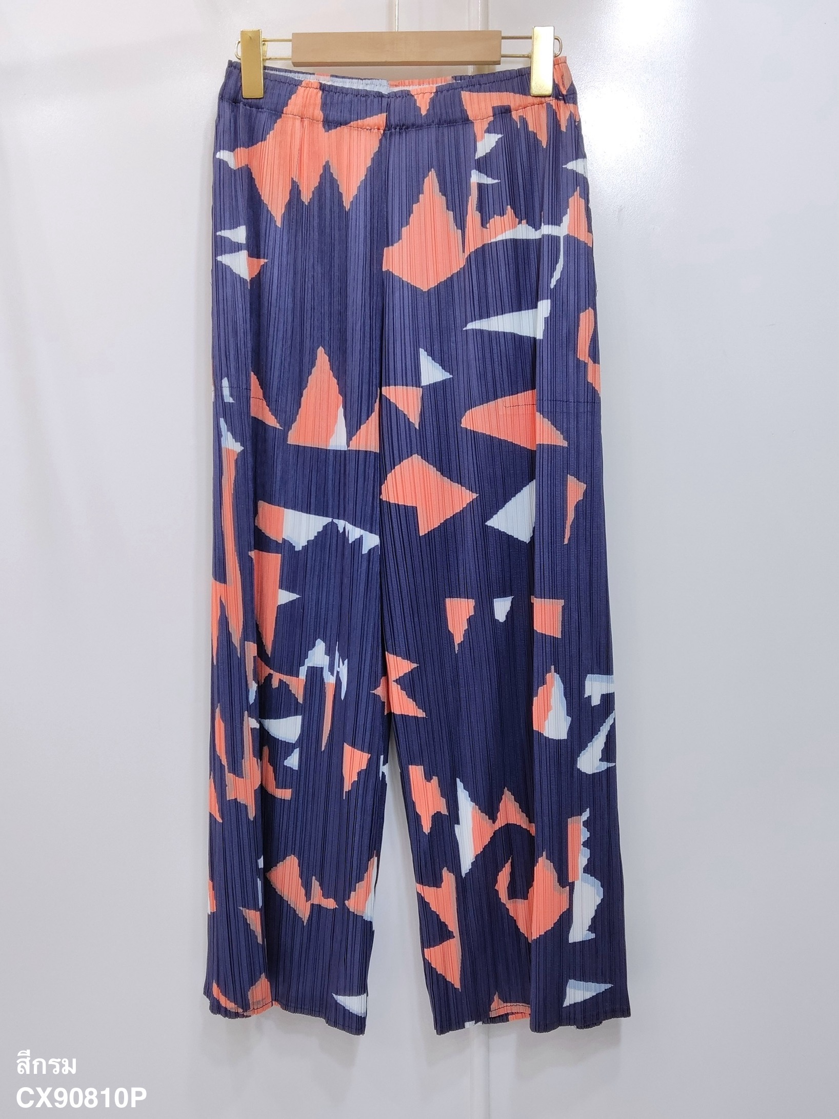 ปรับราคาลง20%!! 2MUAY รุ่น CX90810T / CX90810P เซ็ตพลีทคุณภาพ PRINTED SHORT SLEEVE TOP WITH PANTS PLEATED SET 2 สี FREE SIZE