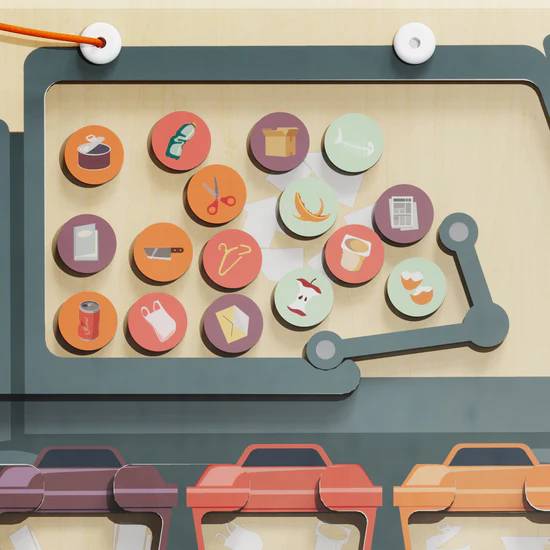 เกมกระดานแม่เหล็กแยกขยะ,ของเล่นจำลอง,เขาวงกต เกมส์ไม้, ของเล่นเสริมพัฒนาการ, ของเล่น,แถบแม่เหล็ก สินค้าพร้อมส่ง