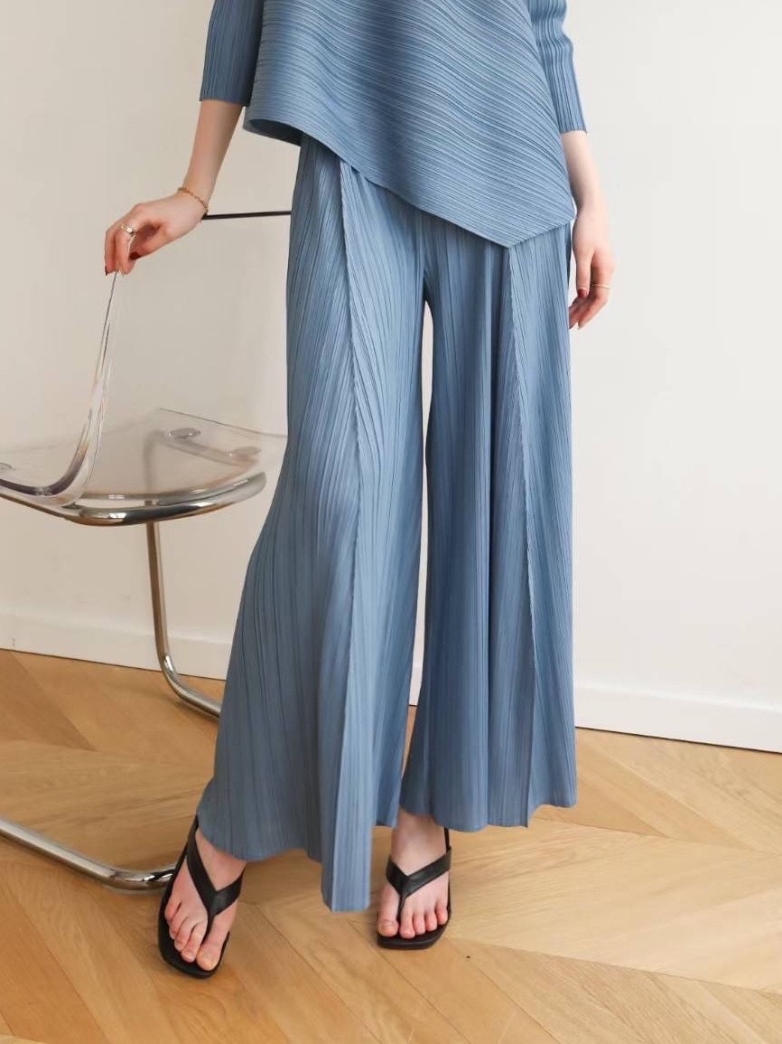 ยาว37.5"นิ้ว! 2MUAY กางเกงผู้หญิง กางเกงพลีทคุณภาพ รุ่น GJO6972 WIDE LEG PLEAT PANT FREE SIZE