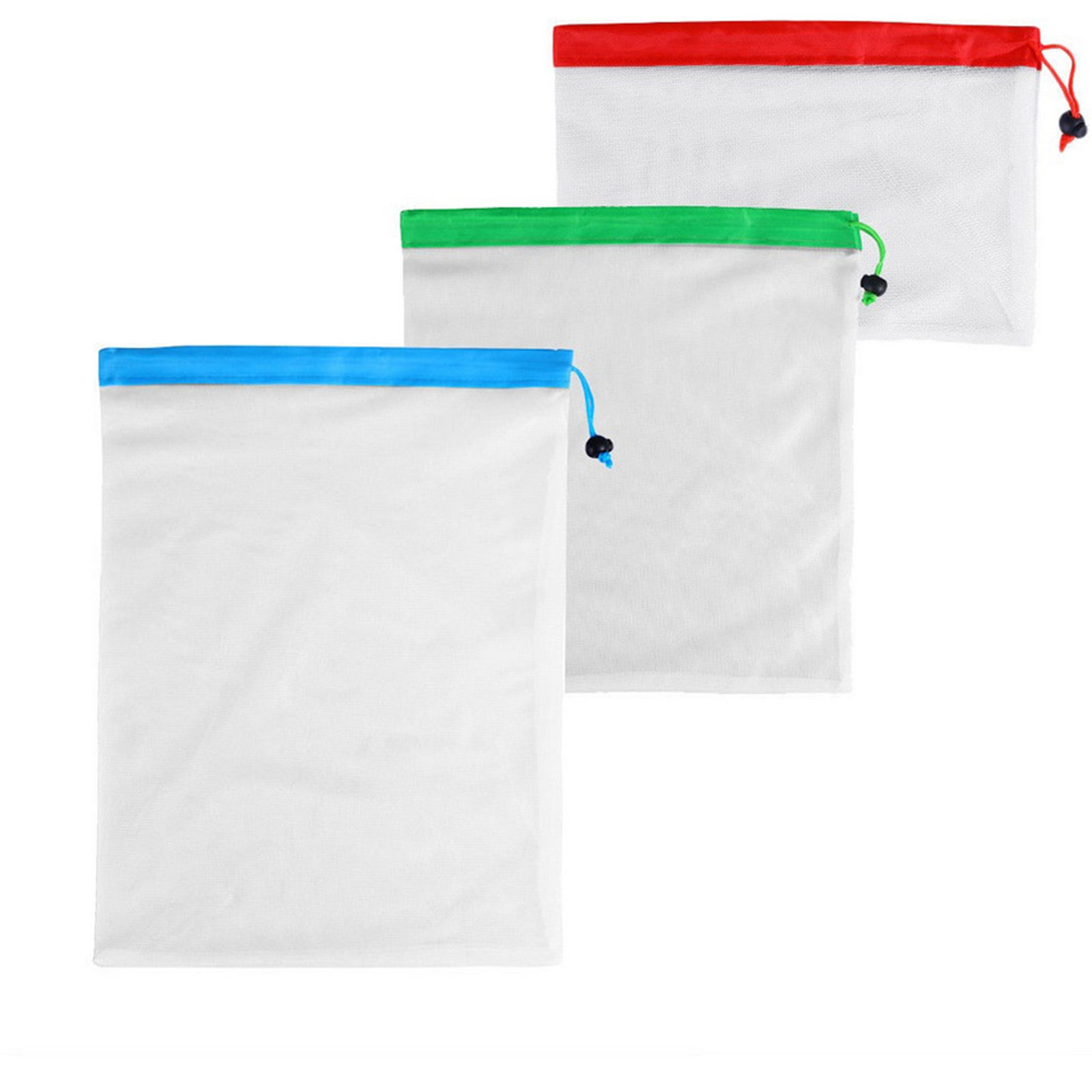 ถุงตาข่ายแถบเชือก มีให้เลือก 3ขนาด S M L มี 3สี สำหรับเก็บผักผลไม้ เหนียว แข็งแรง