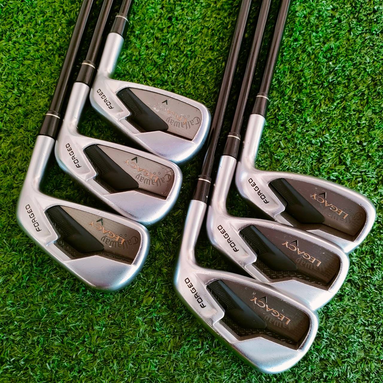 ชุดเหล็ก CALLAWAY LEGACY V FORGED มีเหล็ก 5-9 เเละ PW SW ก้าน CALLAWAY LEGACY FLEX R เป็นชุดเหล็กระดับพรีเมี่ยมสูงสุด!! เป็นเหล็ก FORGED CAVITY ลึกๆ ตีง่าย!! ไม้กอล์ฟมือสอง ของแท้ BY NakaraLuxurious