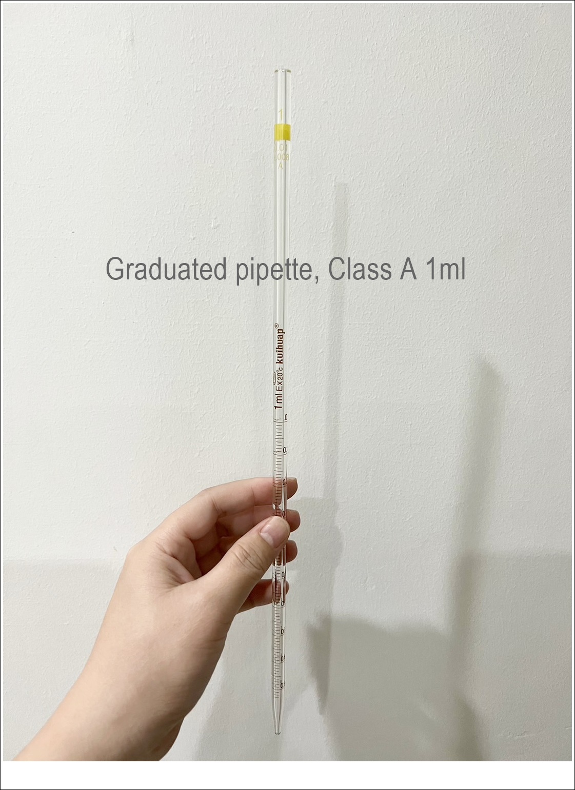 ปิเปตเเก้วเเบบตรง (Graduated pipette) 1ml C/A, Kuihuap LAB
