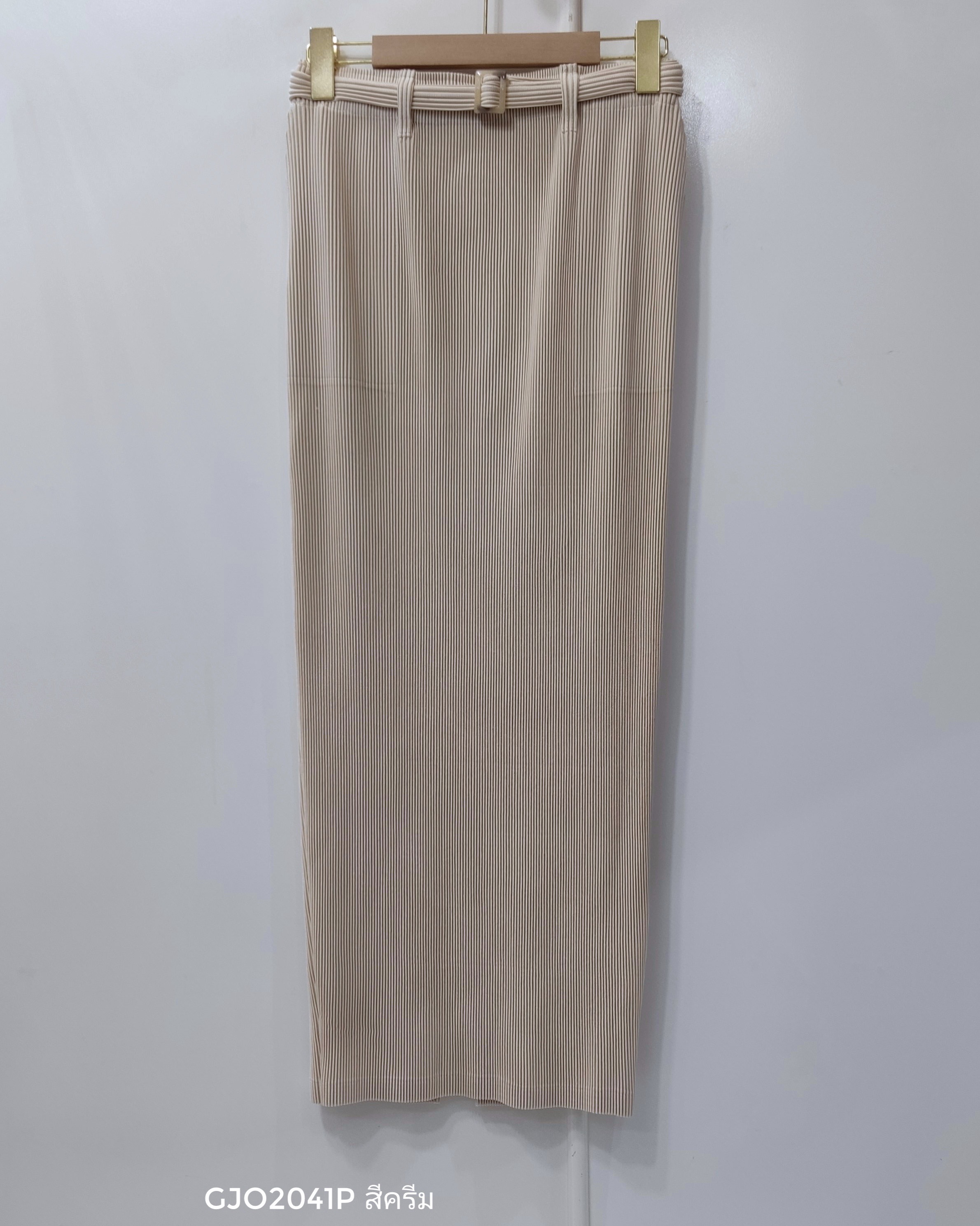 2MUAY รุ่น GJO2041P กระโปรงอัดพลีท THICK PENCIL PLEATED SKIRT 4 สี FREE SIZE