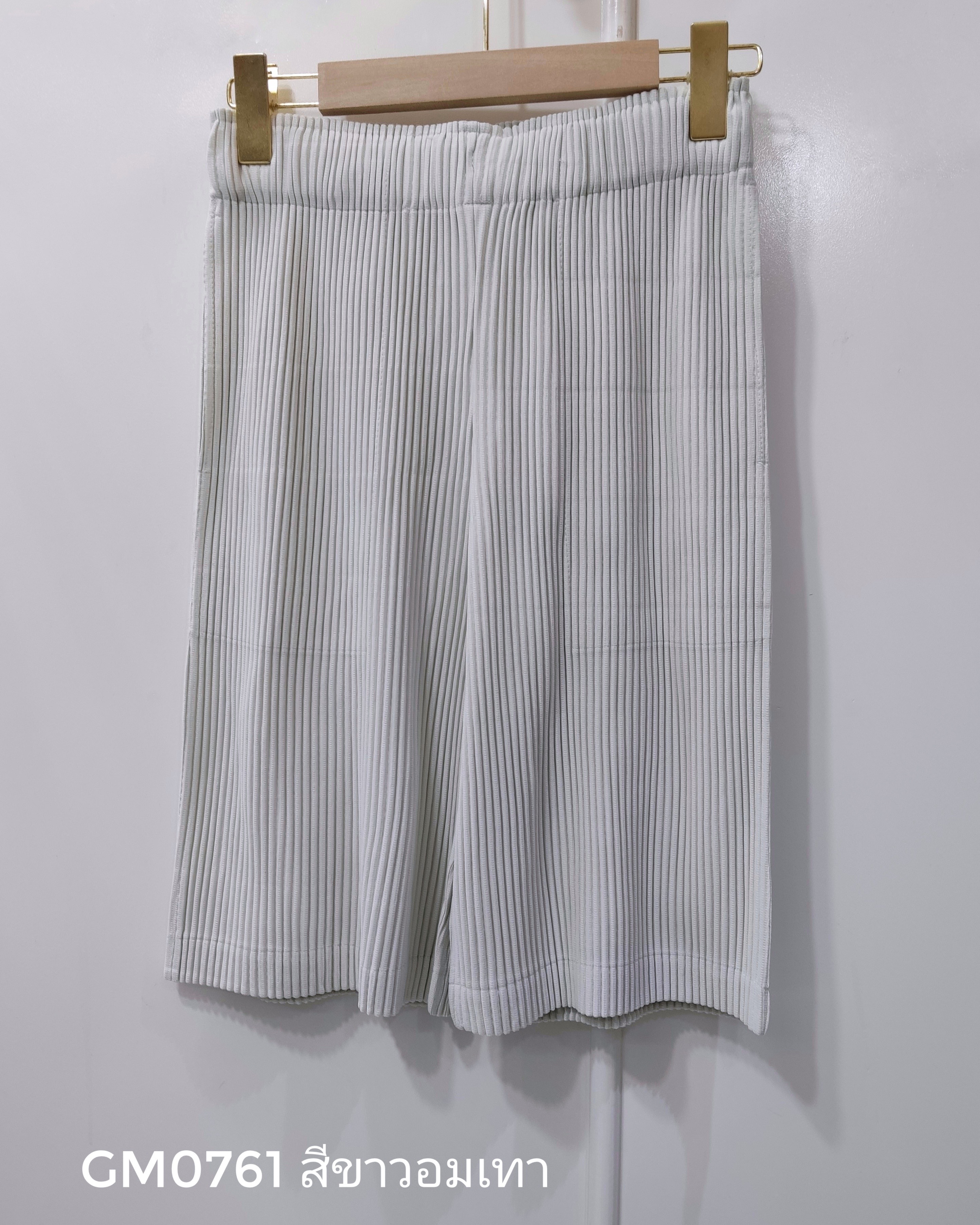 เอวถึง38 ยาว21นิ้ว 2MUAY รุ่น GM0761 กางเกงอัดพลีท THICK SHORT PLEATED PANTS 17 สี FREE SIZE