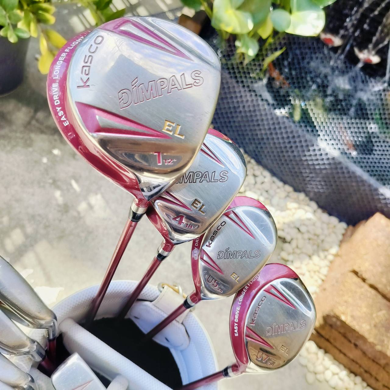 *** ไม้กอล์ฟผู้หญิงครบชุด *** ถุงกอล์ฟ ADIDAS มีลอกเยอะ *** ไม่มีเหล็ก 6 *** FULLSET KASCO DIMPLAS EL LADY ชุดไม้กอล์ฟครบเซ็ตยอดนิยมสูงสุด แบรนด์ญี่ปุ่น หัวไม้ได้ถึง 4 หัว หน้าเด้งตีไกล ไม้กอล์ฟพรีเมี่ยมมือสอง ของแท้ By NakaraLuxurious