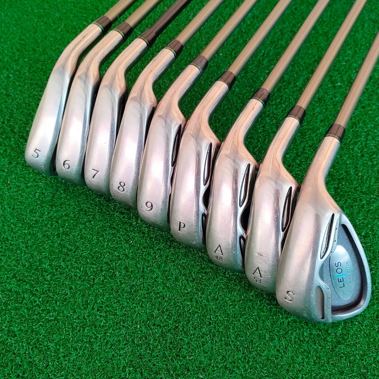 ชุดเหล็ก LEIOS SUPER HYTEN มีเหล็ก 5 - 9 เเละ PW AW(องศา48) AW (องศา53) SW ก้าน KASCO ELASTER I4200 FLEX R เป็นชุดสุดยอดพรีเมี่ยมของ KASCO