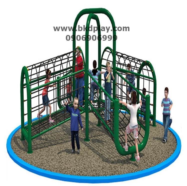 เครื่องเล่นสนามกลางแจ้ง ปีนป่ายเชือกใหญ่ ปีนหน้าถ้ำ ลอดอูโมงค์ เครื่อเล่นสนามเหล็ก outdoorplayground ของเล่น สั่งผลิต 10-20 วัน ขนาด 150 x 300 x 200 ซม.