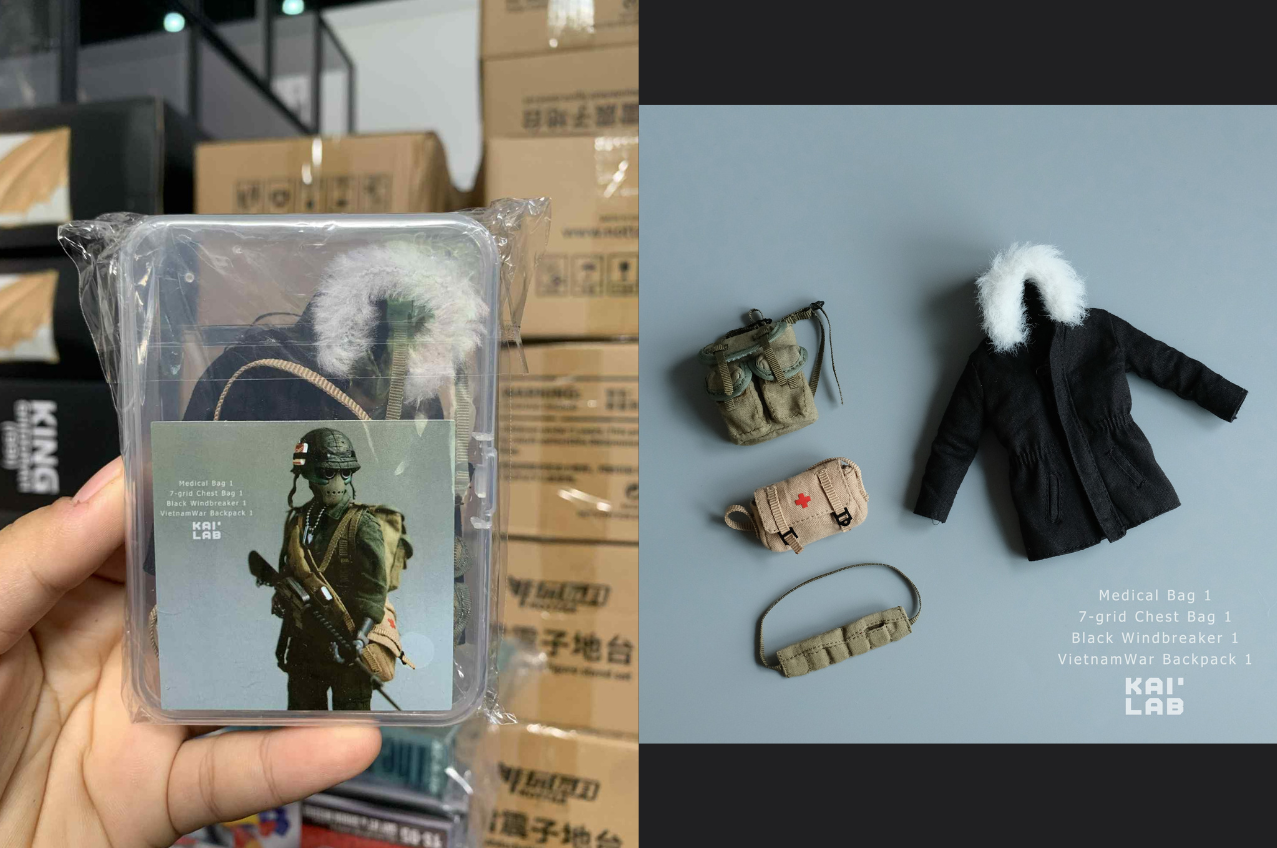 [พร้อมส่ง] Kai Lab 1/12 : Vietnam War US Army Accessories Set.(เฉพาะเซตอุปกรณ์เสริม 4 ชิ้น ไม่รวมบอดี้)