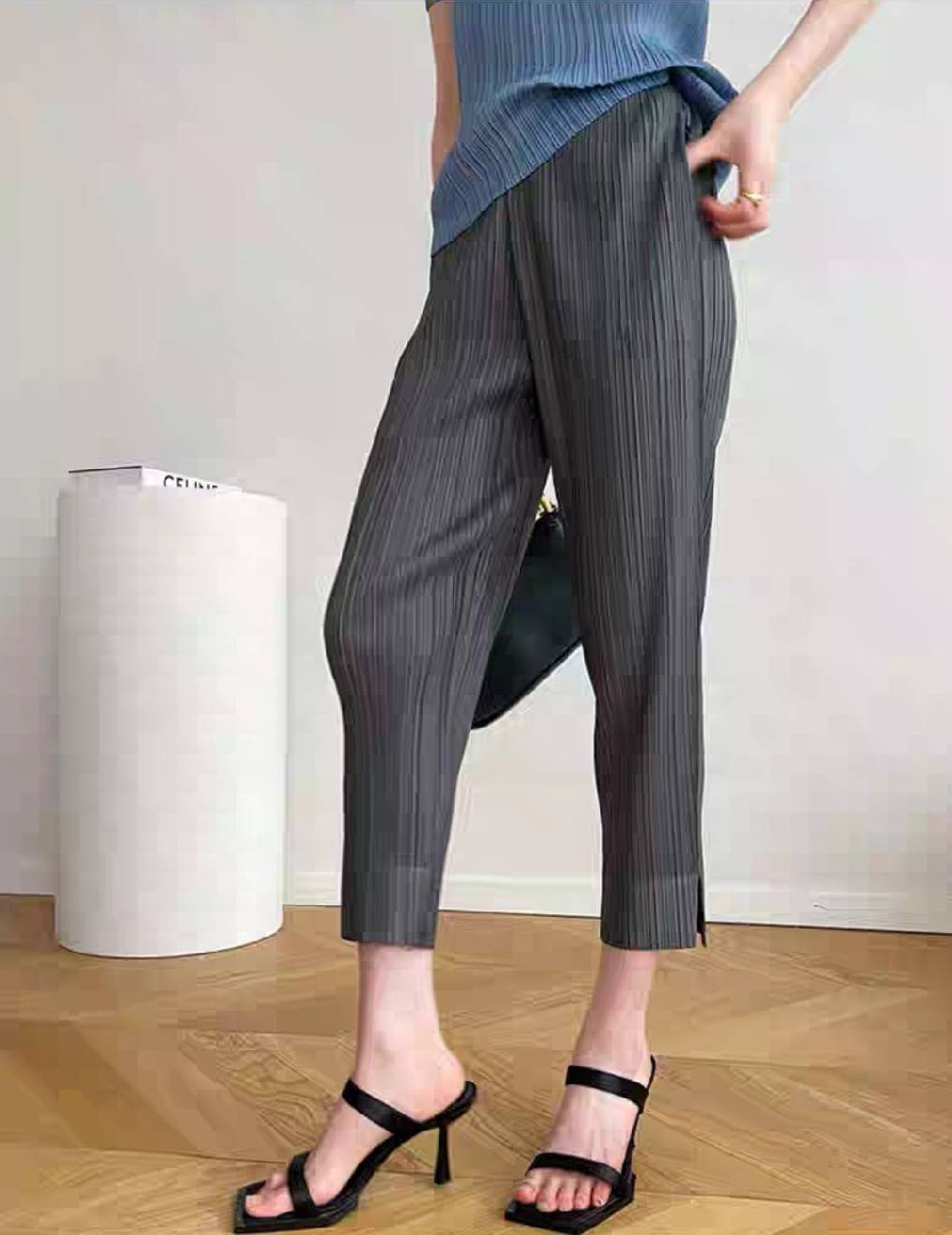 ยาว 34นิ้ว!! 2MUAY BASIC รุ่น GJO6896 SLIM FIT PLEATED PANTS กางเกงผู้หญิง กางเกงอัดพลีท 14สี FREE SIZE