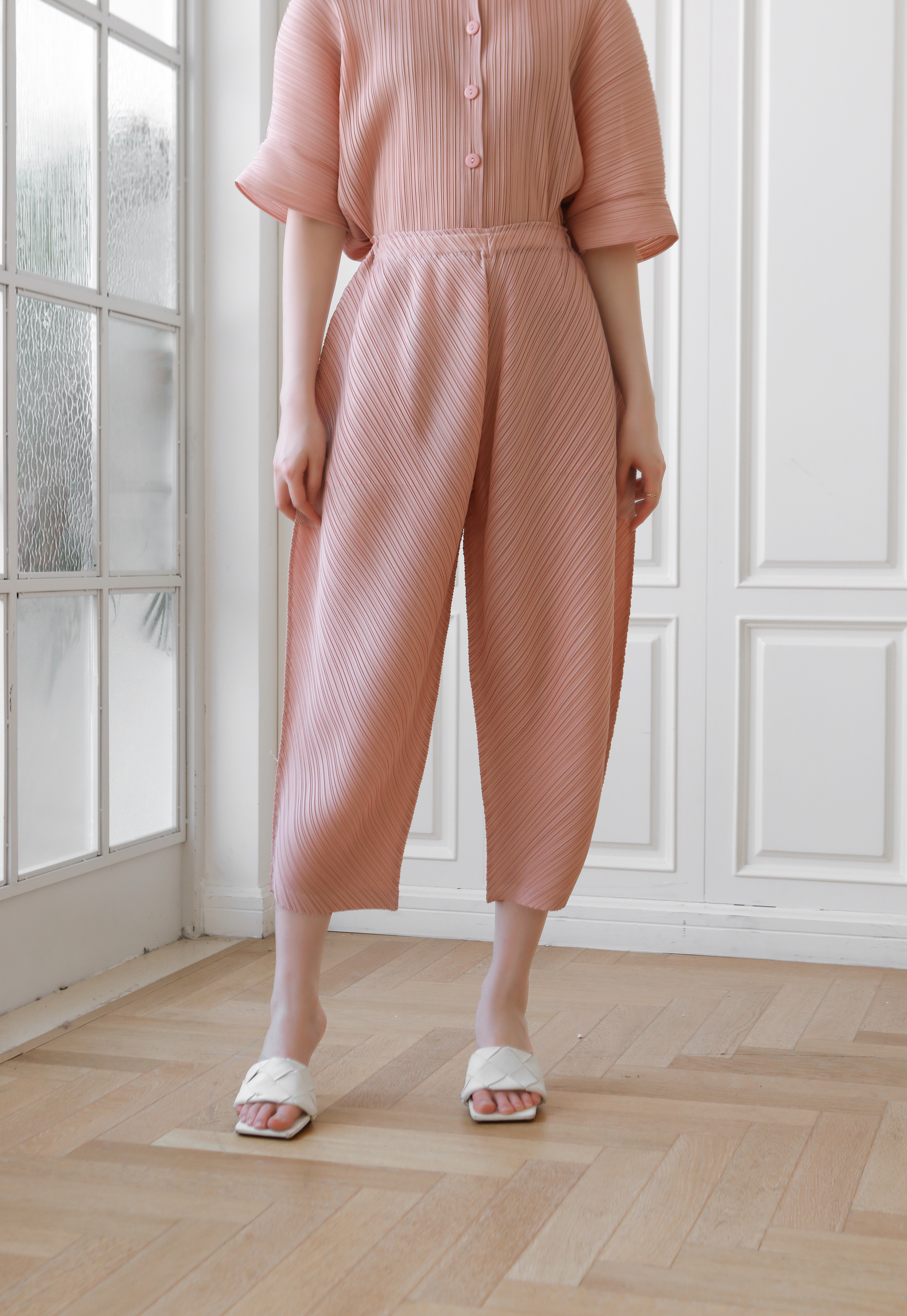 ยาว 32.5นิ้ว!! 2MUAY รุ่น GJO3682 กางเกงผู้หญิง กางเกงพลีทคุณภาพ 12สี FREE SIZE THICKER BOTTOM PLEAT PANTS