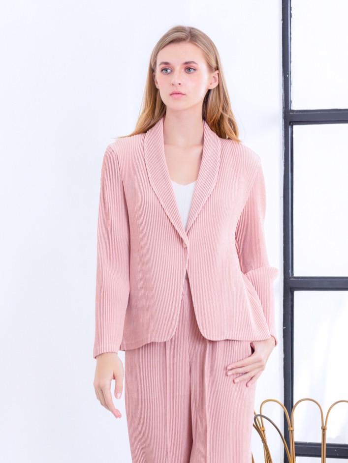2MUAY รุ่น GJO2297 เสื้อคลุมผู้หญิง เสื้อคลุมพลีทคุณภาพ THICK COLLAR BUTTON FRONT PLEAT JACKET / CARDIGAN 10สี FREE SIZE