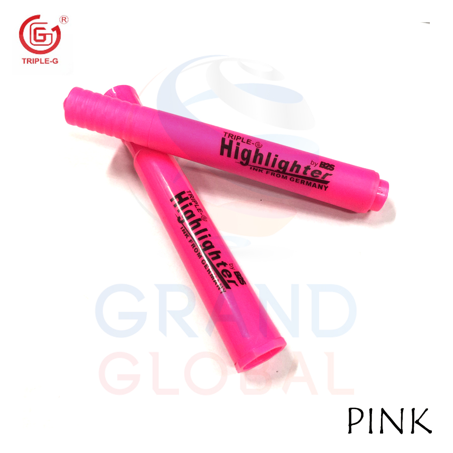 Triple-G ปากกา ไฮไลท์ ปากกา เน้นข้อความ หัวตัด 3 mm 4 สี สีสัน สดใส (Highlighter / Marker) 1 ชุด