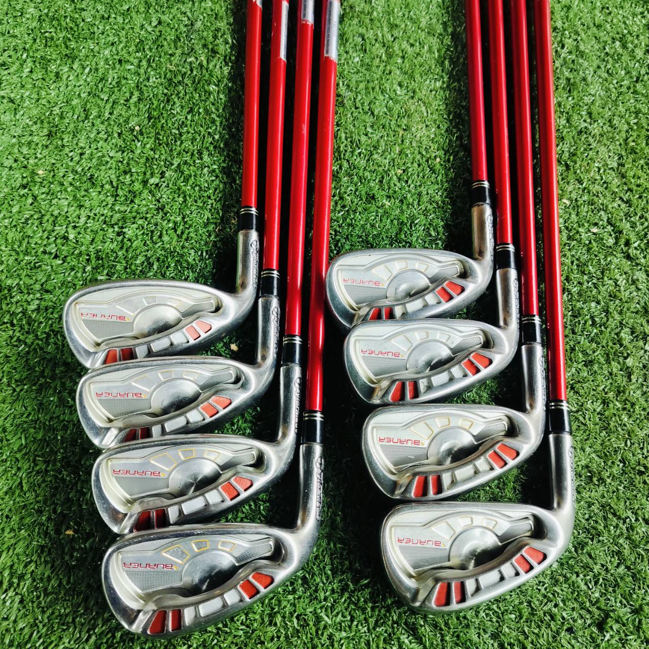 *** ไม้กอล์ฟมือซ้าย *** ชุดเหล็ก Taylormade BURNER มีเหล็ก 5 6 7 8 9 PW AE SW ก้าน RE*AX SUPERFAST FLEX R ชุด BURNER อยู่ในซีรี่ที่ตีง่ายที่สุด ไม้กอล์ฟพรีเมี่ยมมือสอง ของแท้ By NakaraLuxurious