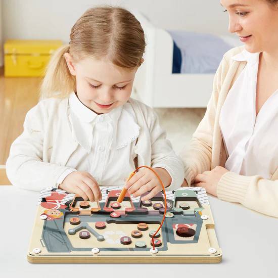 เกมกระดานแม่เหล็กแยกขยะ,ของเล่นจำลอง,เขาวงกต เกมส์ไม้, ของเล่นเสริมพัฒนาการ, ของเล่น,แถบแม่เหล็ก สินค้าพร้อมส่ง