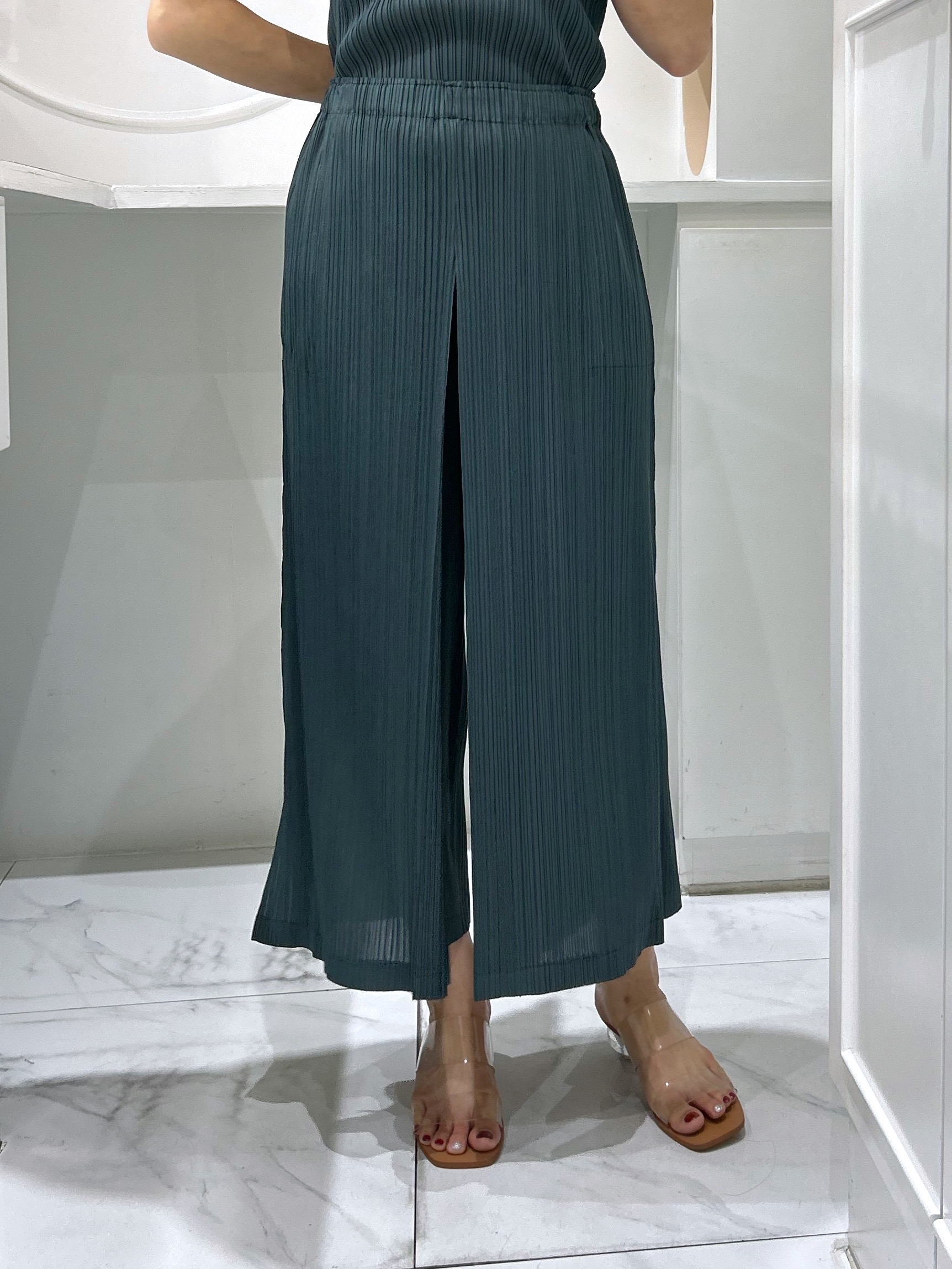 ปรับราคาลง20%!! ยาว 35นิ้ว!! 2MUAY รุ่น GJO11080 กางเกงอัดพลีท CULOTTE WIDE LEG PLEATED PANTS 8 สี FREE SIZE