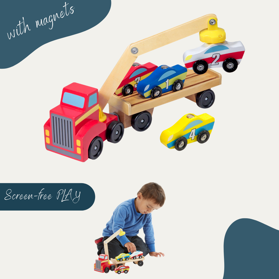 รถยกแม่เล็ก + รถแข่ง 4 คัน ยกด้วยแม่เหล็ก Melissa & Doug Safari Puppet Set รุ่น 05236 ของเล่น, ของเล่นเด็ก, ของเล่นเสริมพัฒนาการ