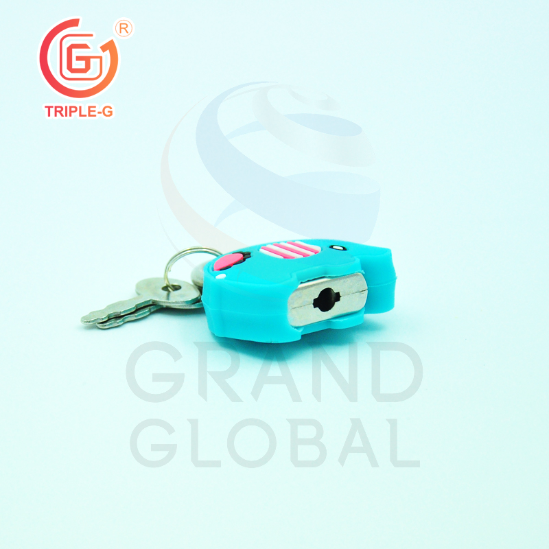 Triple-G พวงกุญแจ แม่กุญแจล็อคกระเป๋า หุ้มยาง ลายสัตว์