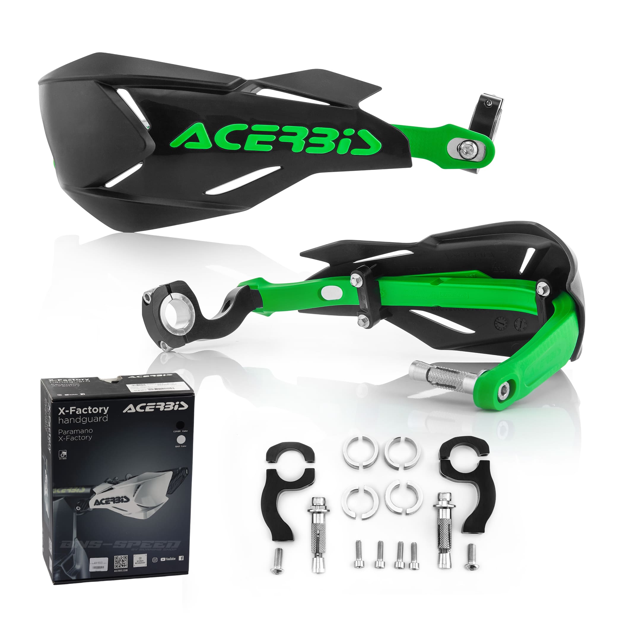 การ์ดแฮนด์ Acerbis X-Factory ดำ/เขียว